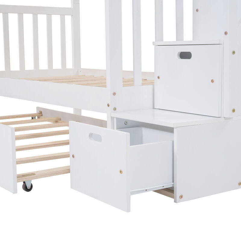 Merax Full Bunk Bed with Twin Size Trundle