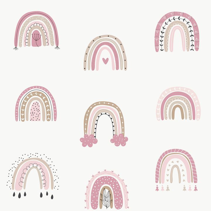Kids and Teens Rainbo-Ho Pink Wallpaper G78584
