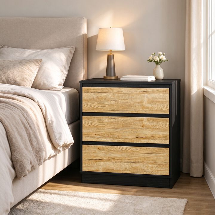 Clenk 3-Drawer Nightstand