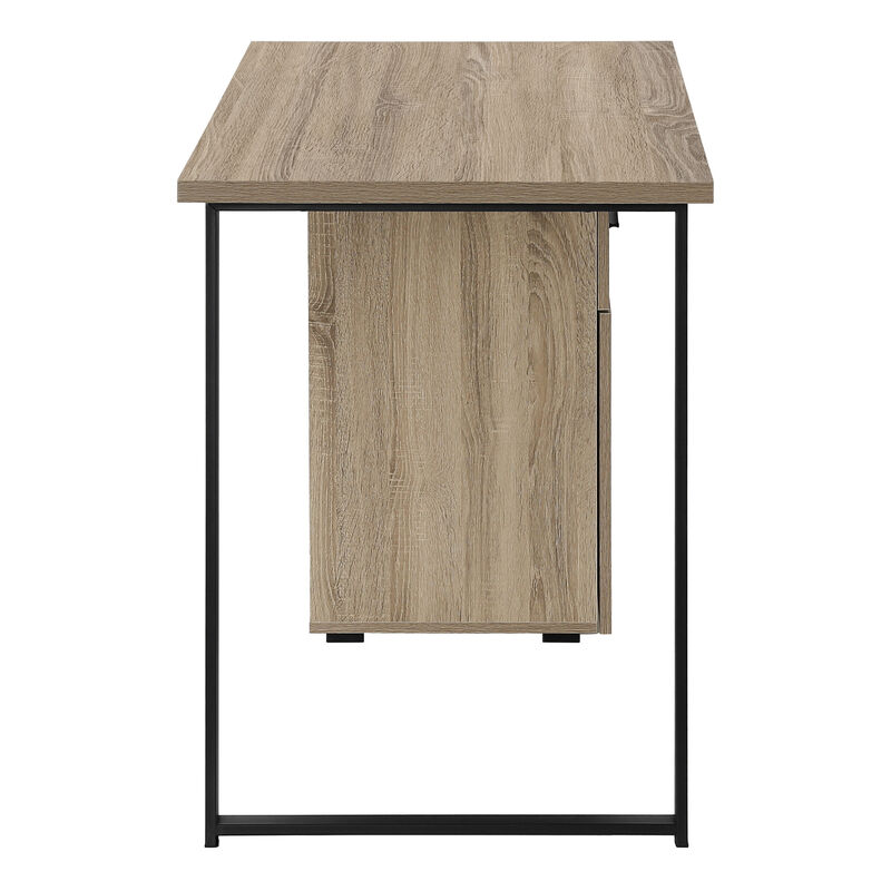 HomeRoots 47" Taupe and Black Wood and Metal Sled Computer Desk image number 4
