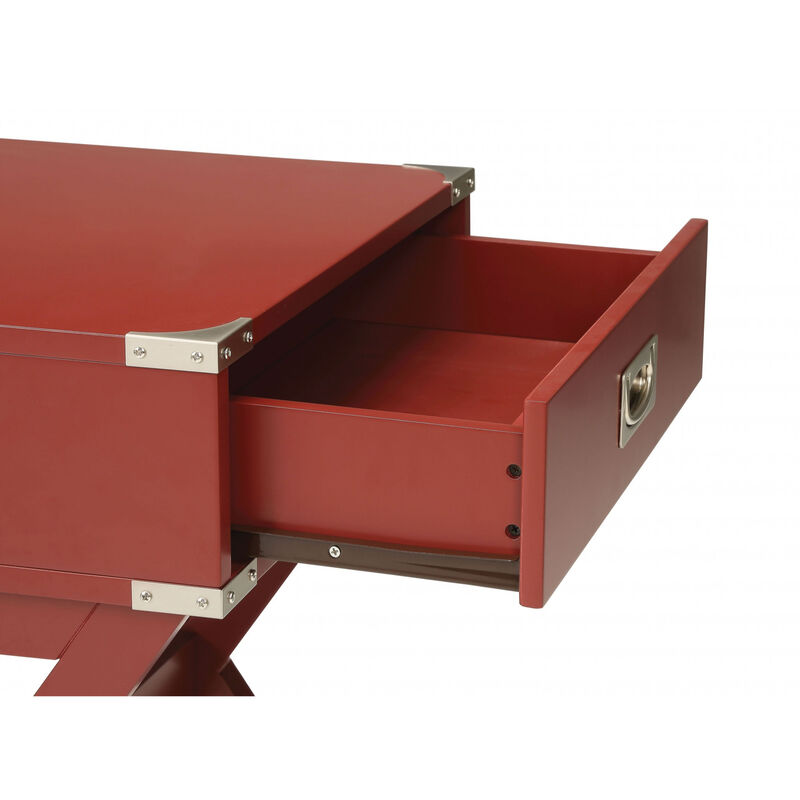 Farmhouse X-Design End Table &ndash; Solid Wood Side Table with Open Storage