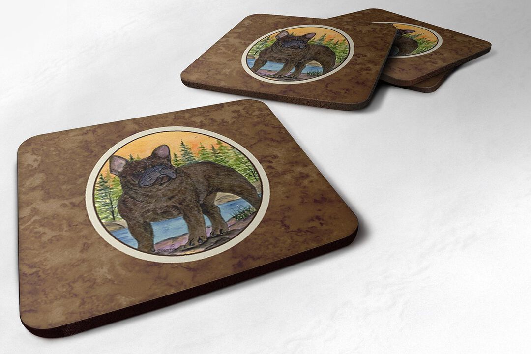 Caroline's Treasures SS8597FC French Bulldog Foam Coasters (Set of 4), 3.5 H x 3.5 W, Multicolor