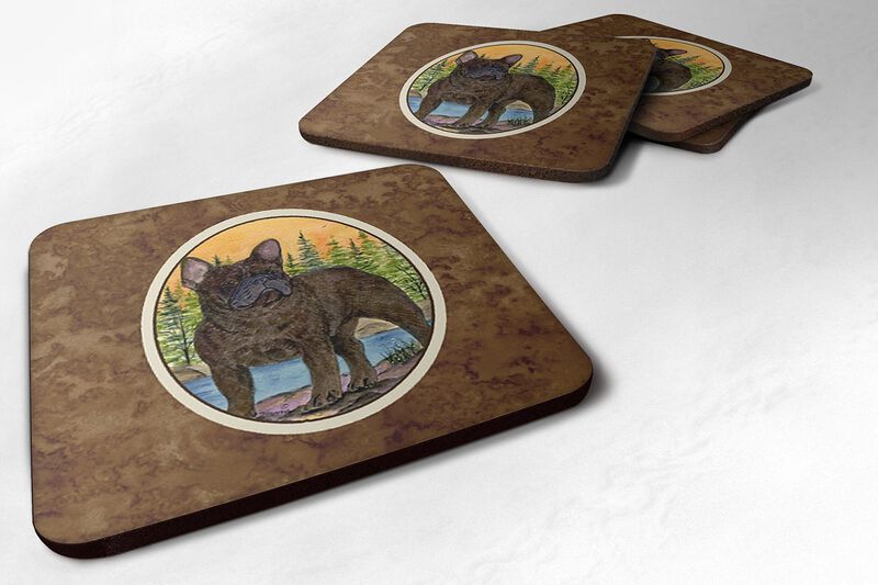 Caroline's Treasures SS8597FC French Bulldog Foam Coasters (Set of 4), 3.5 H x 3.5 W, Multicolor image number 0
