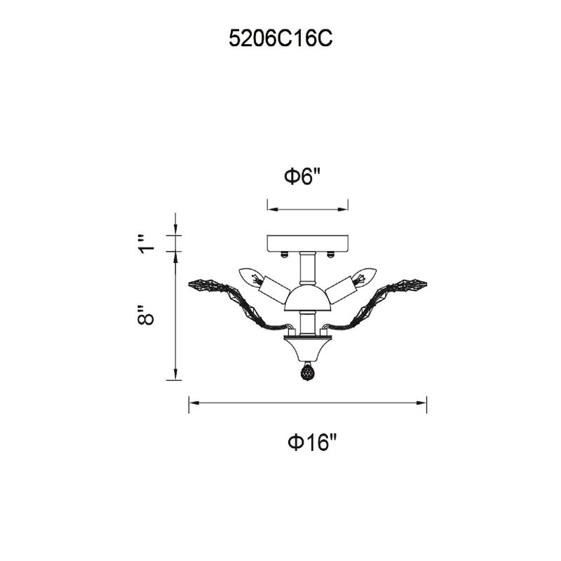 Ivy 3 Light Drum Shade Flush Mount With Chrome Finish