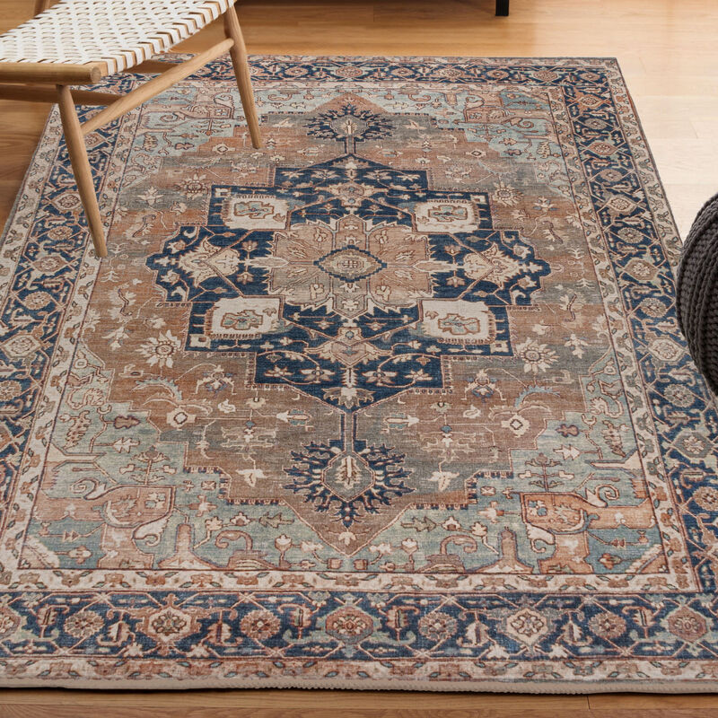 Maris Ornate Medallion Machine-Washable Area Rug