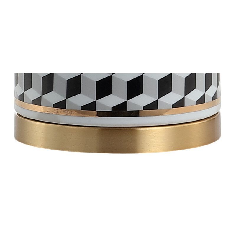 Ellie Tumbling Block Ceramic/Metal LED Table Lamp