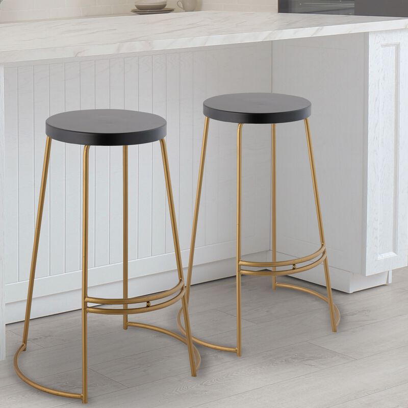 Hula Modern Designer Iron Curved Backless Bar Stool