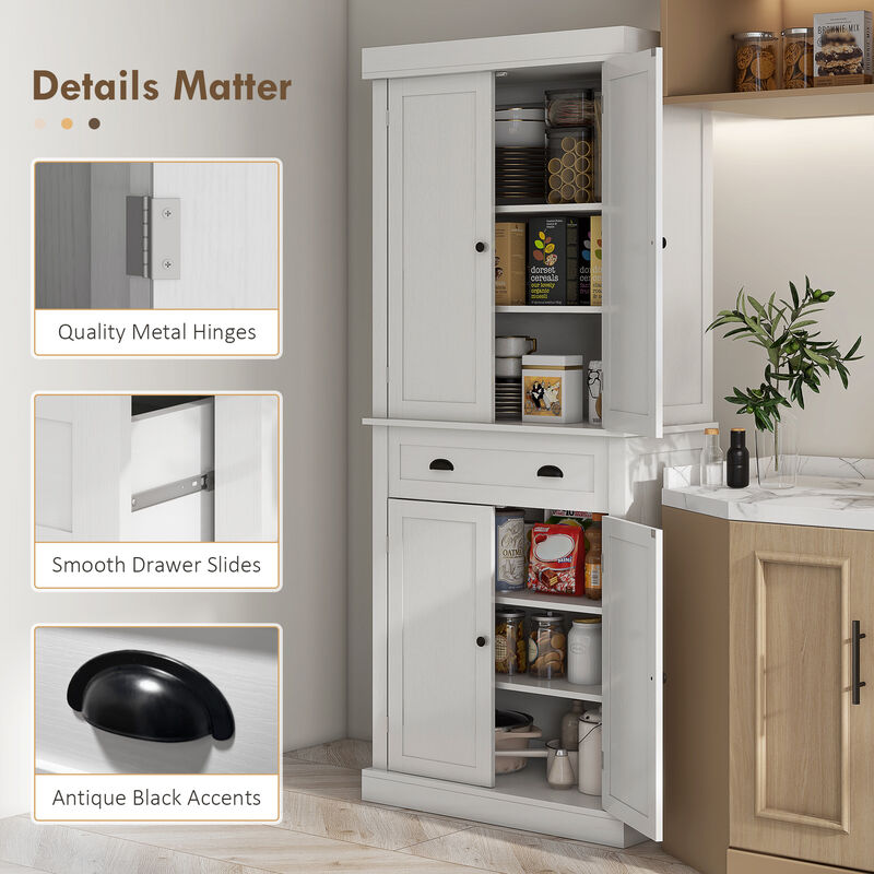 Hivvago Tall Kitchen Pantry Cabinet with Adjustable Shelves image number 6