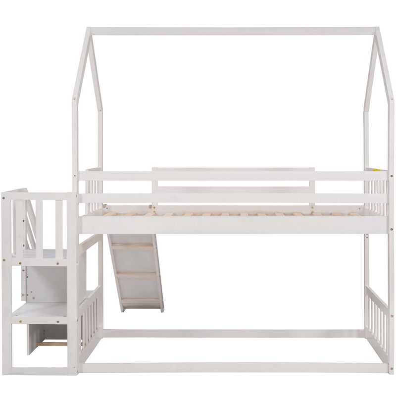 Merax House Bunk Bed with Slide