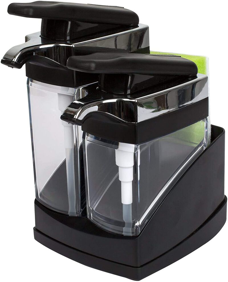 Casabella Sink Sider Duo with Sponge - (Black & Chrome Plating)