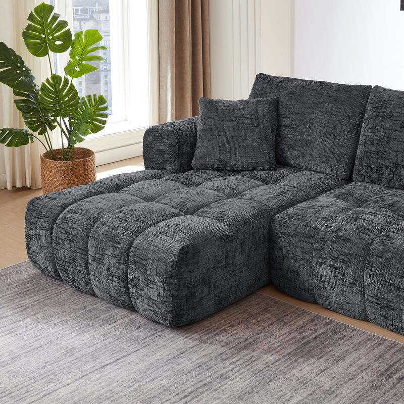 Criki Chenille L-Shape Sectional Sofa image number 7