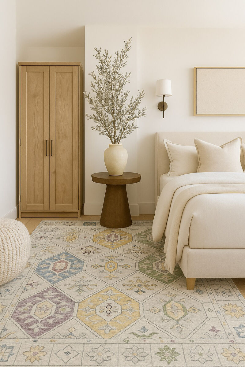 Rug Branch Jinan Traditional Tile Medallion Beige Grey Indoor Area Rug