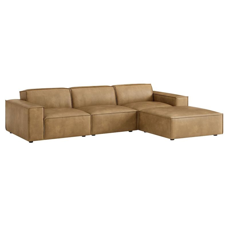 Restore 4-Piece Vegan Leather Modular Sofa Set with Ottoman image number 0