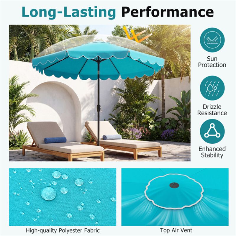 10 FT Patio Umbrella with Push Button Tilt and Crank image number 8