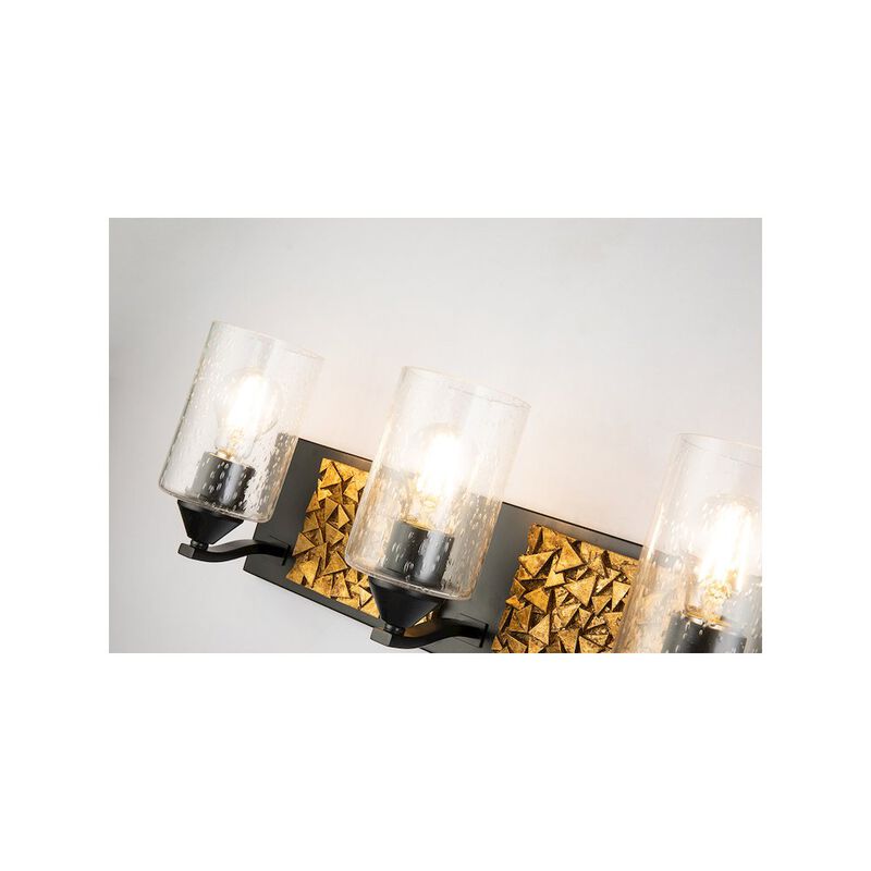 Lucas McKearn Bocage 4 Light Bath Bar In Matte Black And Gold