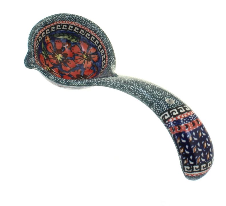 Blue Rose Polish Pottery Sweet Annie Soup Ladle