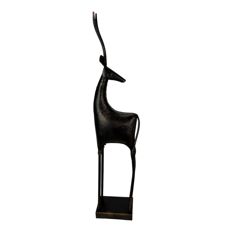 Gazelle Statue Abstract Bronze Metal Sculpture 31 In Tall Floor Decor image number 5