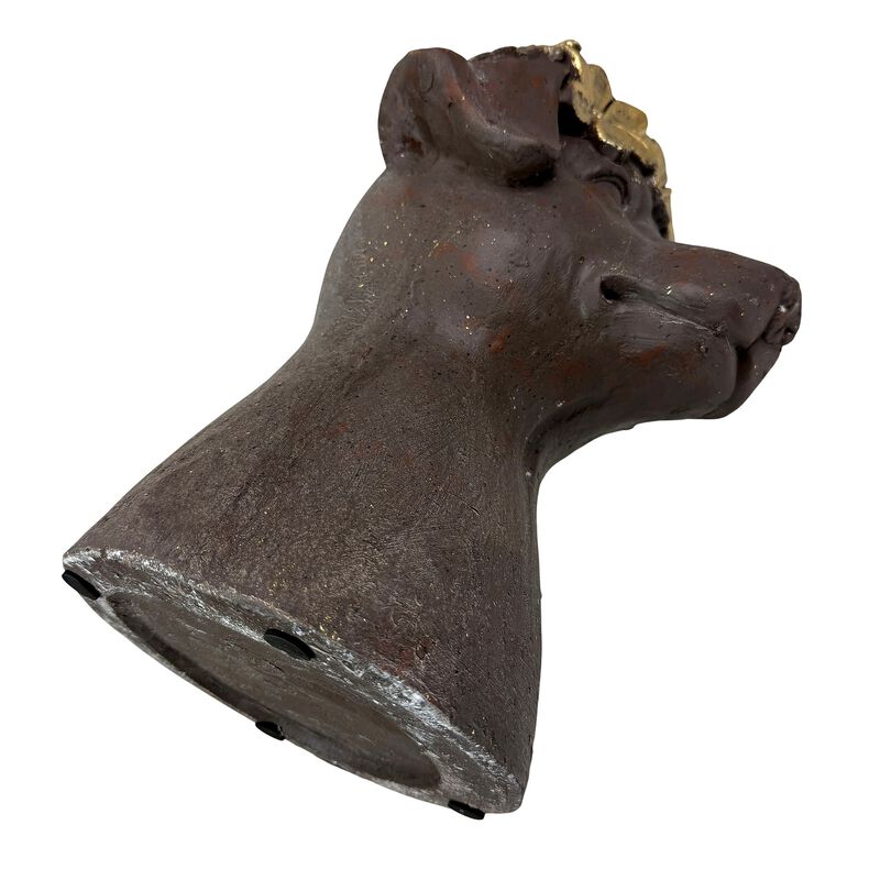 Dog Bust Planter Brown Gold Distressed 1325 In Magnesium Oxide Pot image number 5
