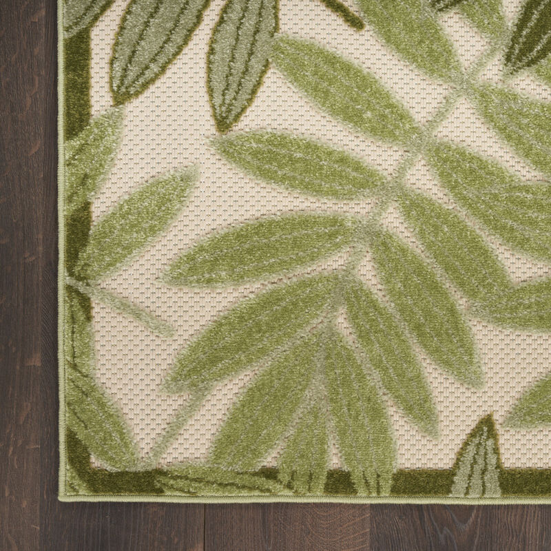 HomeRoots 5' X 8' Ivory And Green Palm Leaf Indoor Outdoor Area Rug image number 3