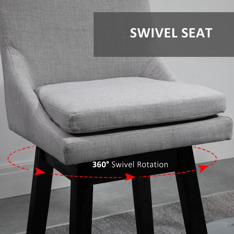 Light Gray Bar Seats: 28.5" Counter Height Stools Set of 2