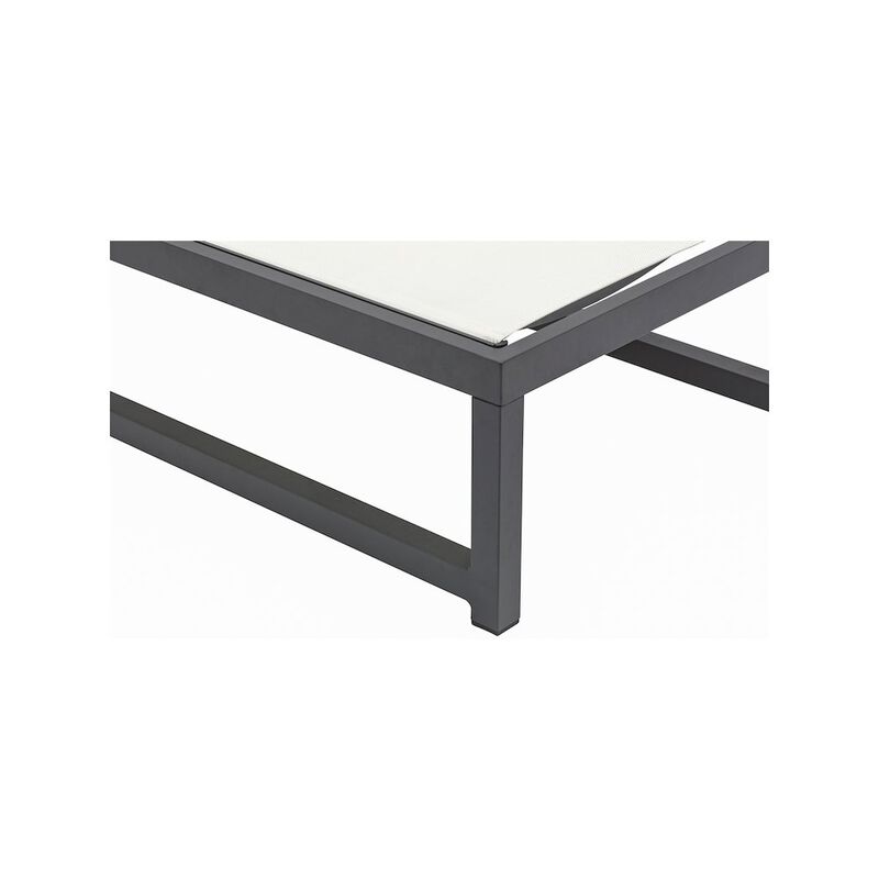 Meridian Furniture Maldives Cream Mesh Water Resistant Fabric Outdoor Patio Sun Chaise Lounge Chair