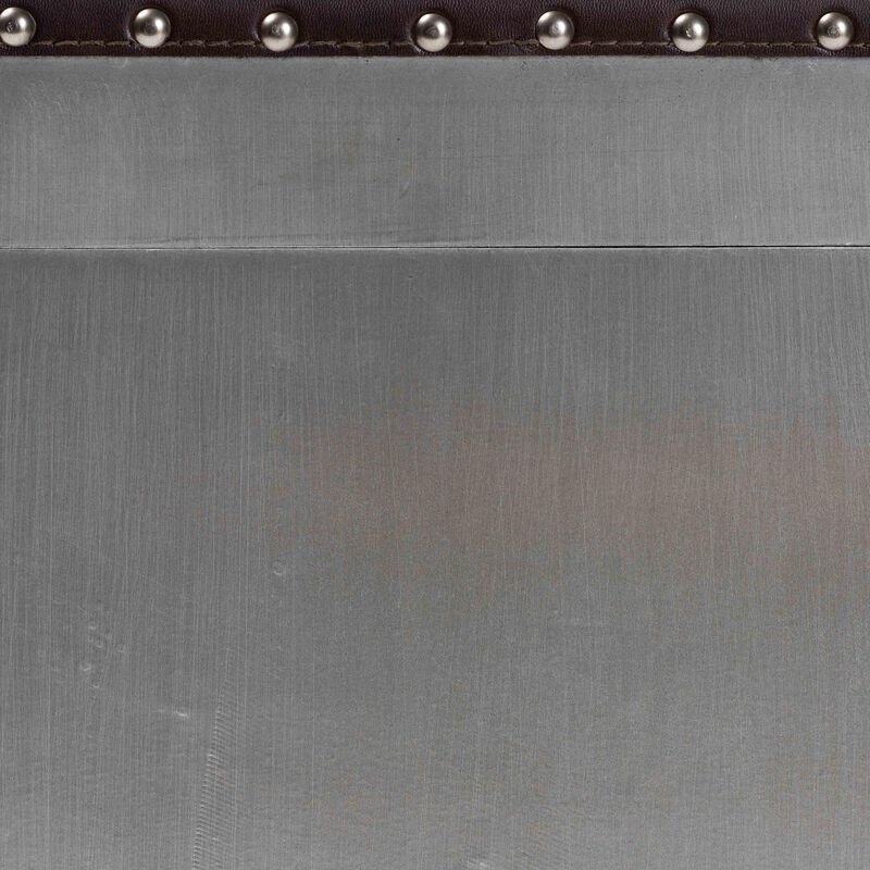 Baxton Studio Calidore Vintage Silver Metal 2 Drawer End Table