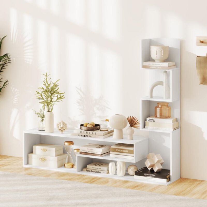 Hivvago Cube TV Stand for TVs up to 50 Inch Media Console Table with Storage Shelves