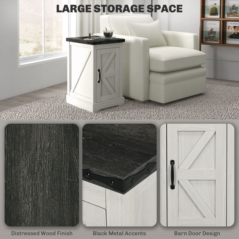 Hivvago Side Table with Built-In Charging Station image number 4