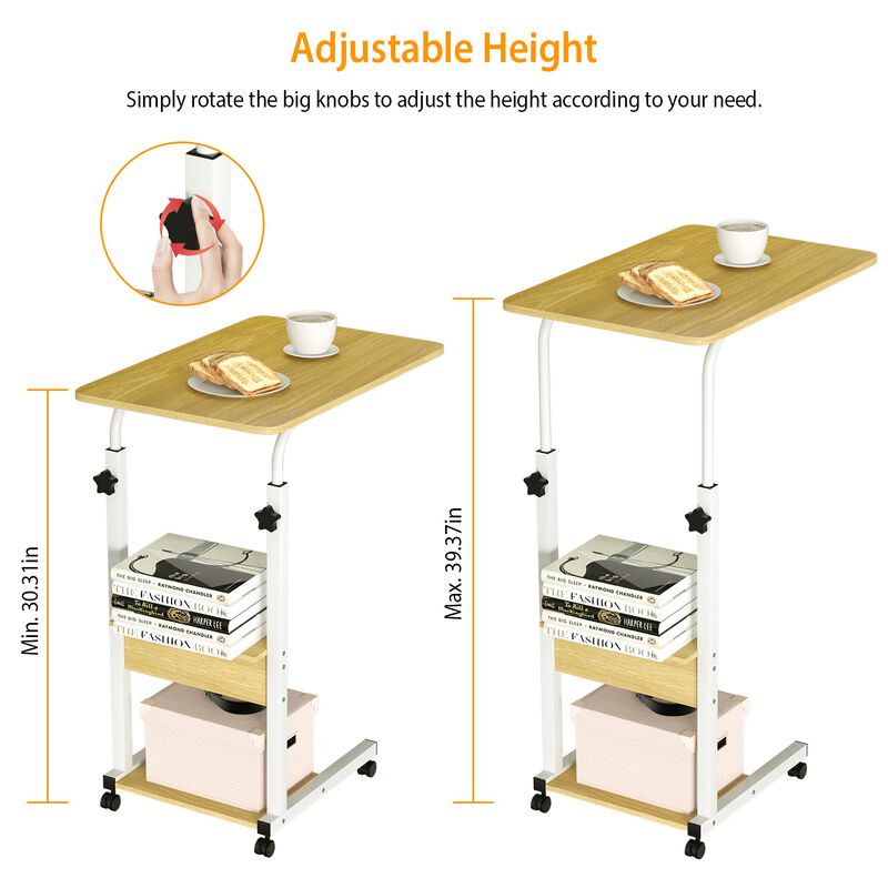 Adjustable C-Shaped Laptop and Side Table for Living Room