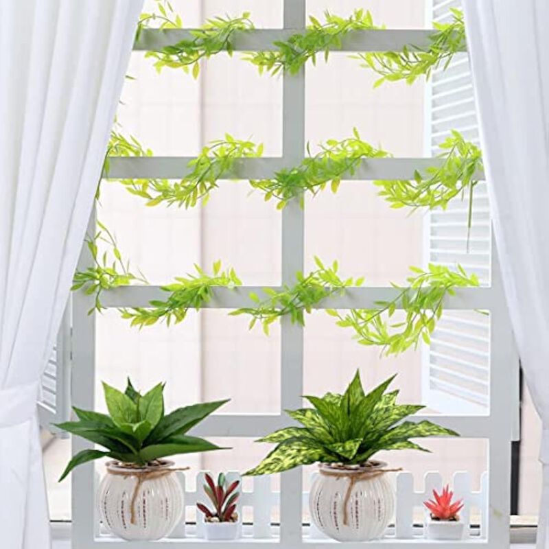 4 Pack Artificial Outdoor Plants Home Decor Small Mini Potted image number 3