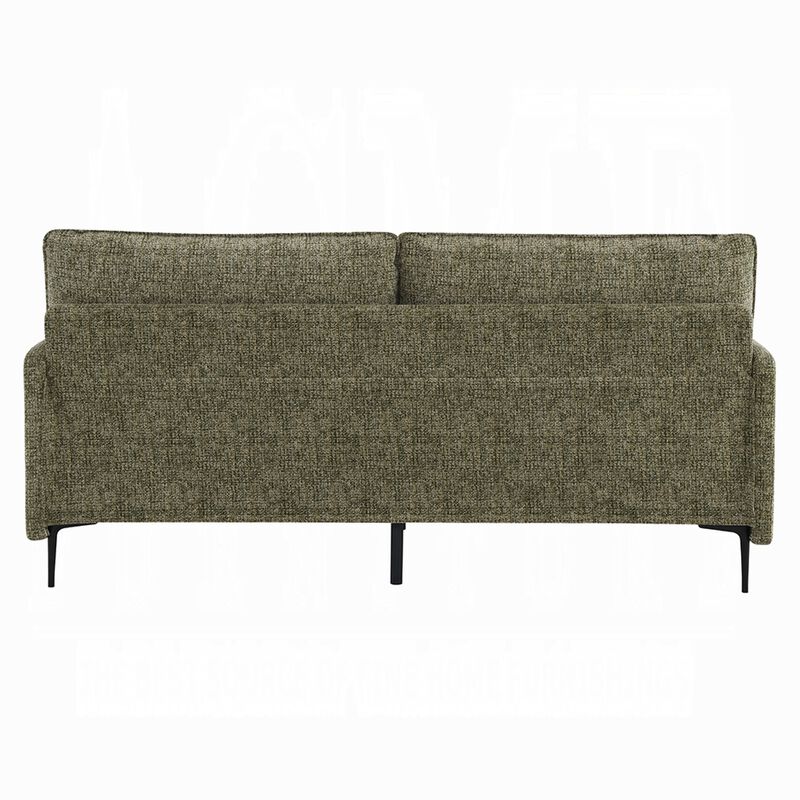 Dima Sofa with 2 Pillows, Green Chenille Upholstered Cushions, 75 Inch image number 4