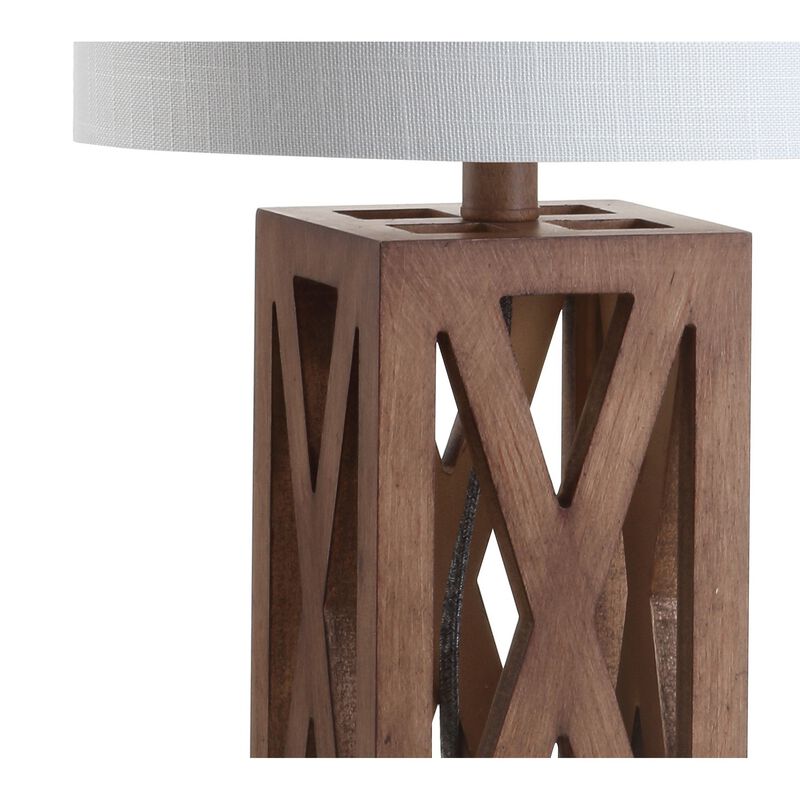 Stewart Farmhouse Wood LED Table Lamp
