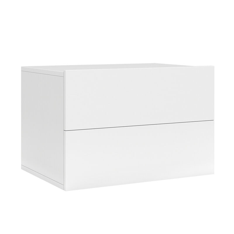 Floating Nightstand with 2 Drawers Wall Mounted Bedroom Bedside Table image number 0