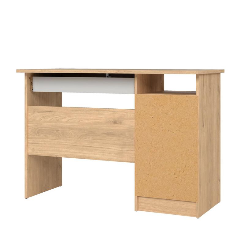 Tvilum Wescot Home Office Writing Desk with 4 Drawers and Open Shelf, Jackson Hickory