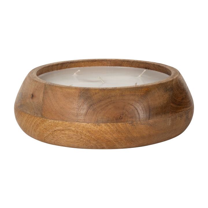 Vanilla Wood Bowl Candle