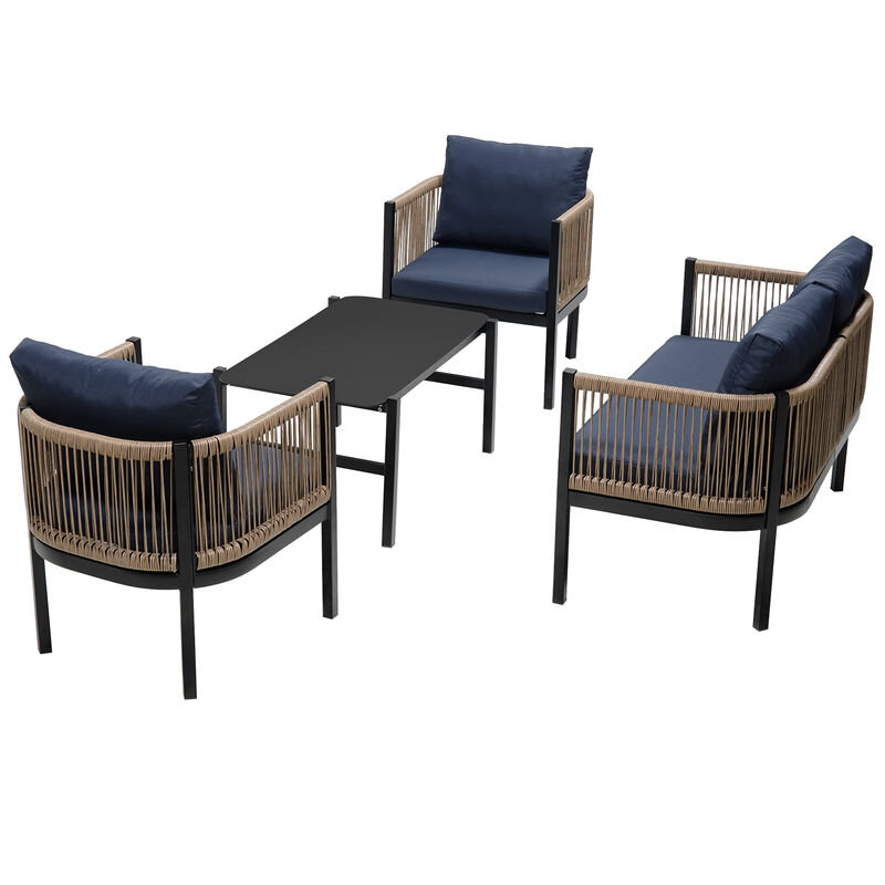 Merax Outdoor Sofa Combination with A Table