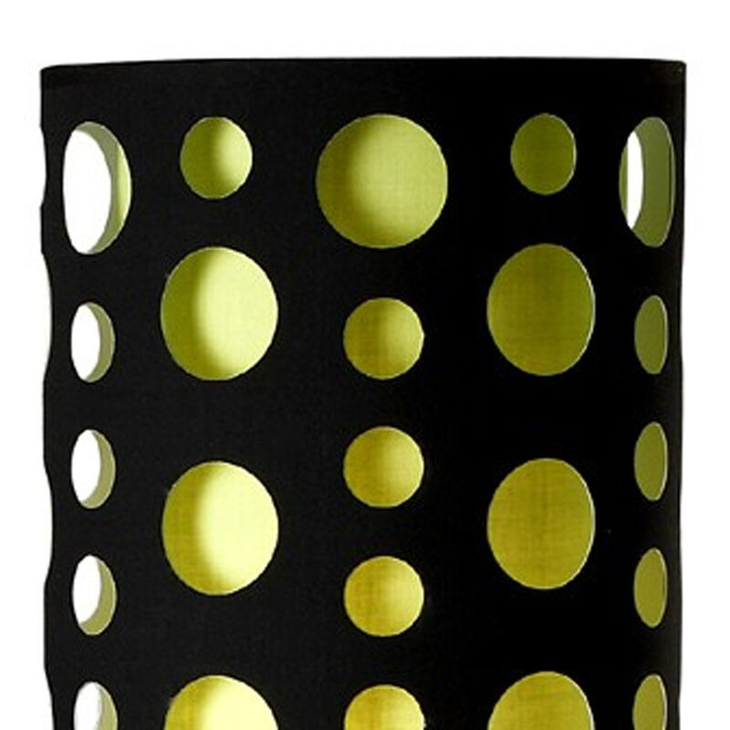 Hivvago 66" Steel Novelty Floor Lamp With Black And Green Drum Shade