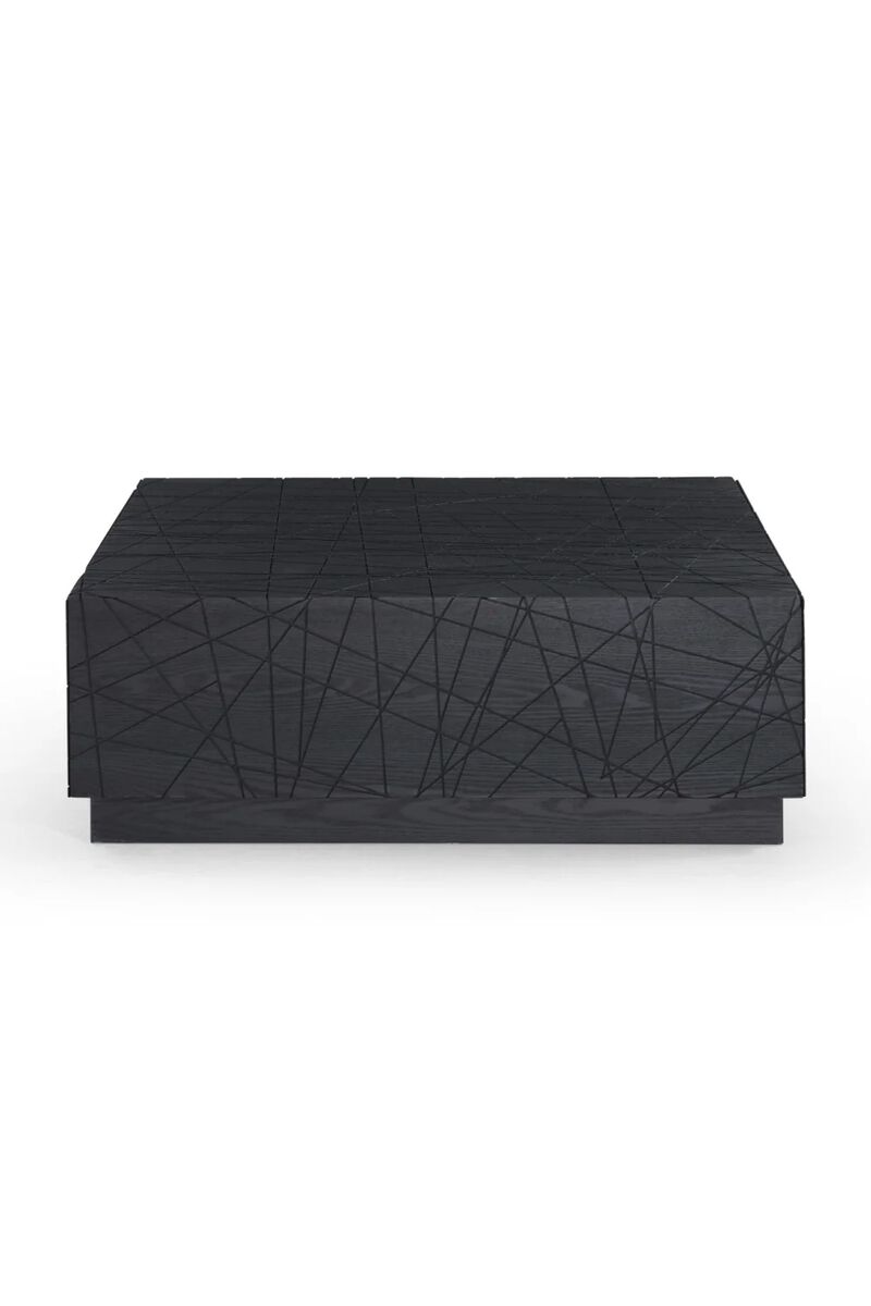Black Square 4-Drawer Coffee Table | OROA Modern Kenda image number 0