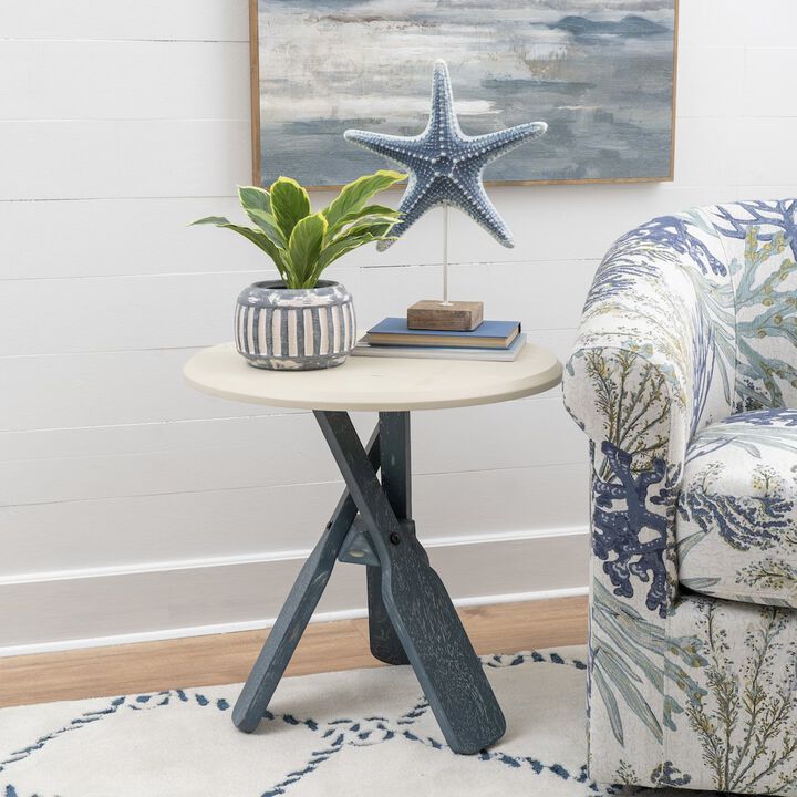 Linon Omar Side Table Blue