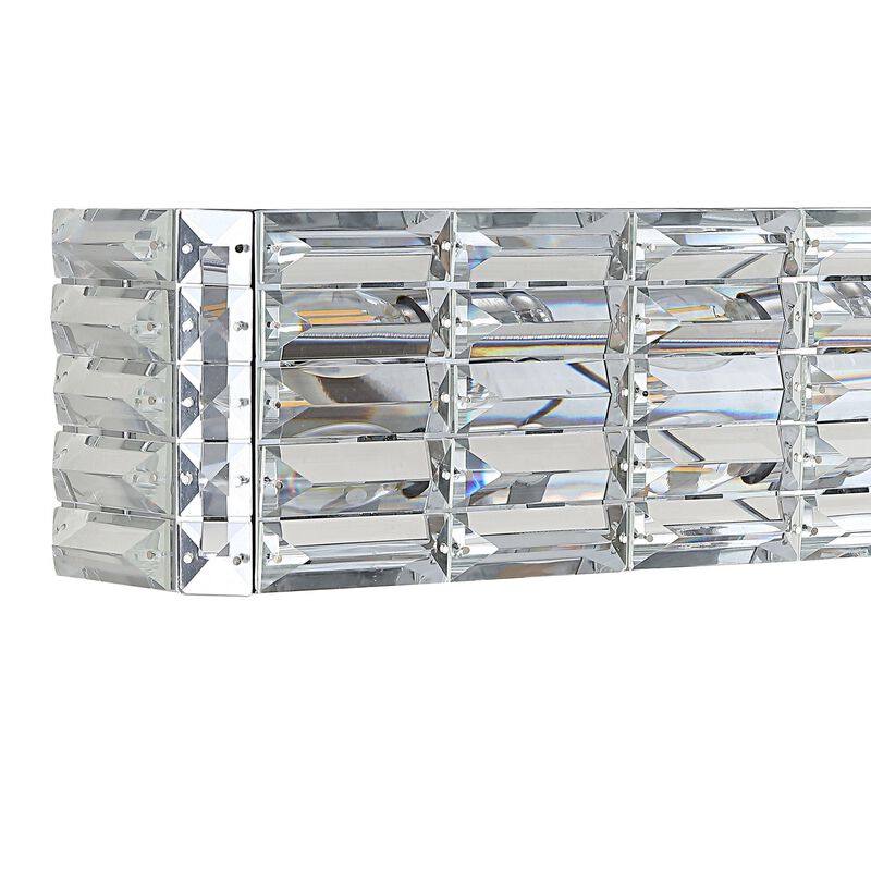 Evelyn Crystal Rectangle Ironcrystal Glam Modern LED Vanity Light