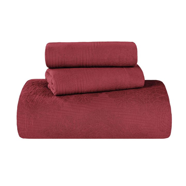 Soft Cotton Matelasse Bedspread Set, Lightweight Textured Bedding