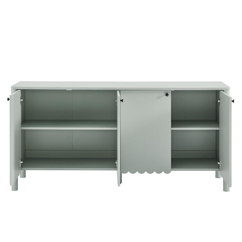 Modway Emmeline 4-Door Scalloped Sideboard in Sage image number 8