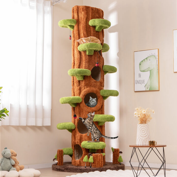 Multi Functional Cat Tree with Private Condos and Scratching Posts for Indoor Cats