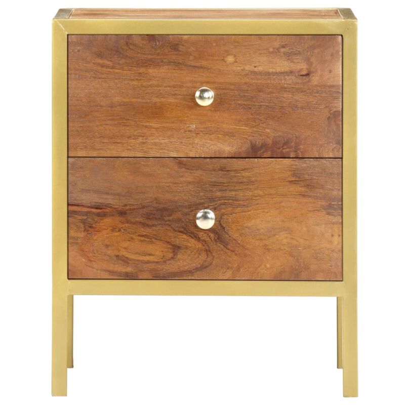 vidaXL Bedside Cabinet 15.7"x13.8"x19.7" Solid Mango Wood