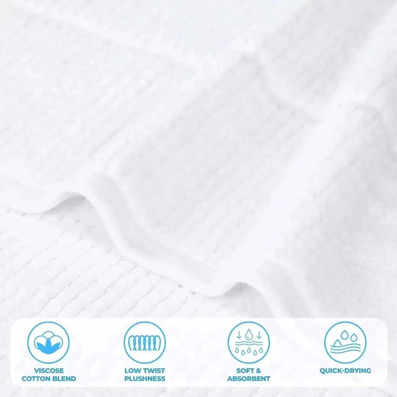 Solid Ribbed Viscose Cotton Blend Towel Set for Everyday Use image number 5
