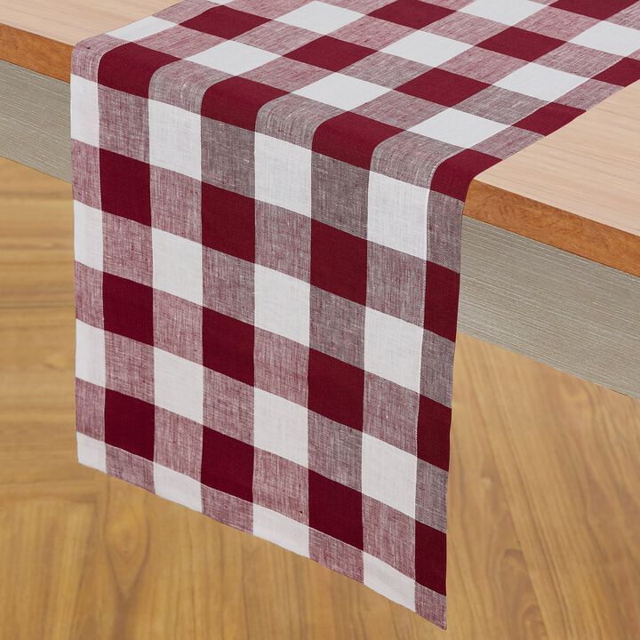 Linen Table Runner - Buffalo Check