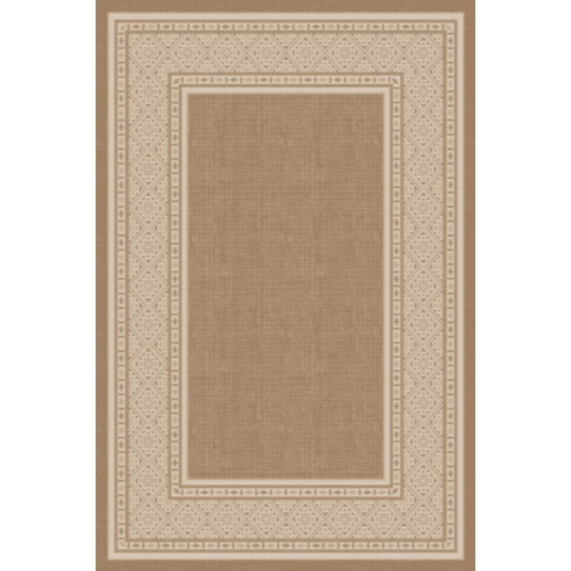 Modern Neutral Bordered Area Rugs, Soft Washable Non Slip Solid Geometric Large Throw Carpet image number 0