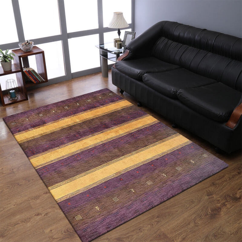 RUGSOTIC CARPETS HAND KNOTTED LOOM WOOL ECO-FRIENDLY AREA RUGS  - Rectangle, Contemporary Modern Design, High Pile Handmade Anti Skid Rugs for Living Room (L0A211) image number 1