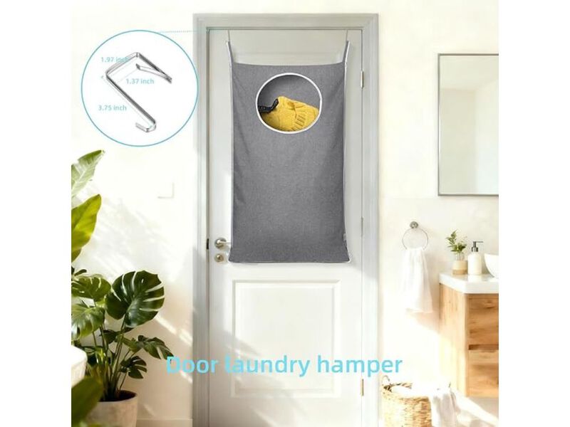 1-Pack Hanging Laundry Hamper | Storage Bag for Clothes, Blankets, and Toys image number 1
