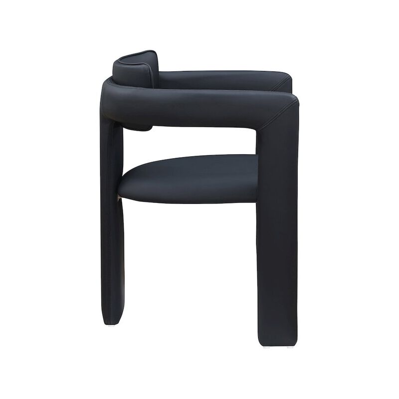 Meridian Furniture Brenda Black Vegan Leather Dining Chair, Set of 2